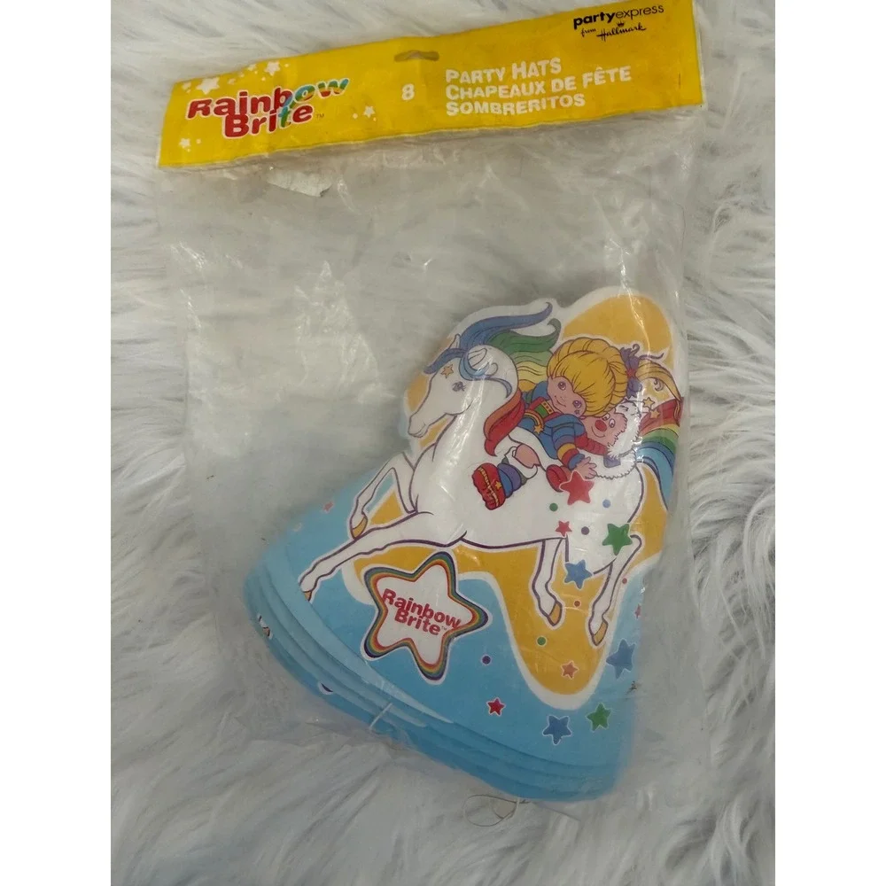 Vintage Rainbow Brite Party Hats 8 Count Hallmark Party Express 1980s Sealed